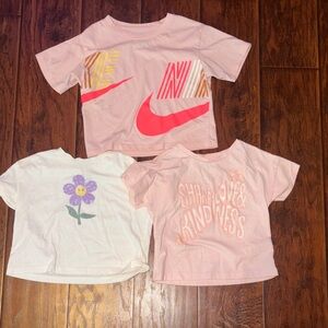 Nike Kids Pink and White Graphic Tees - Set of 3